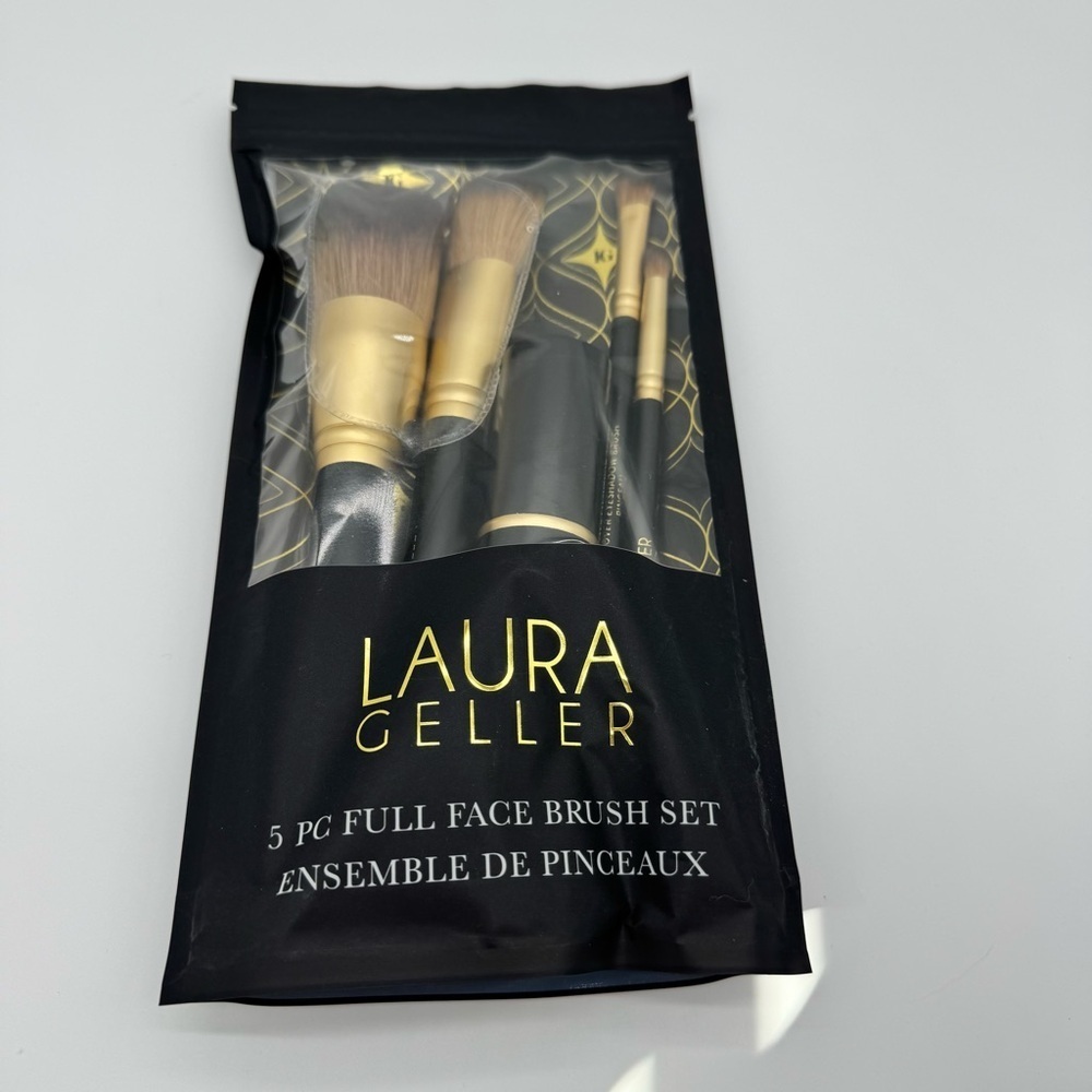 New Laura Geller 5 Piece Full Face Brush Set Make Up Professional